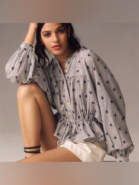 Anthropologie The Sidney Batwing Blouse Large